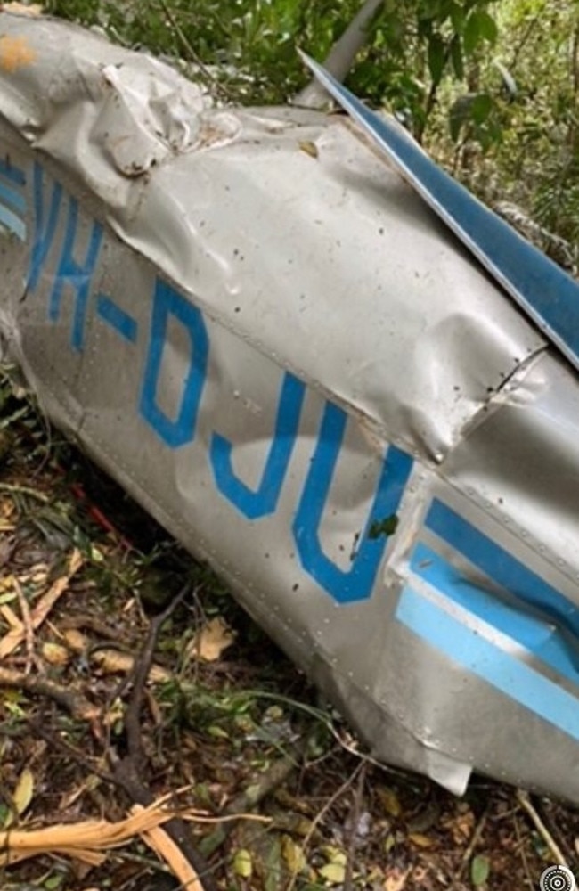The site of the plane crash at Dorrigo National Park, west of Coffs Harbour. Picture: NSW Police