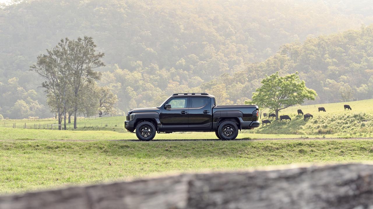 Viewed from a distance, in black, the Kia Tasman looks OK. Picture: Supplied