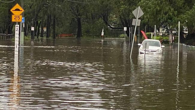 Flooding on Campbell Pde, Manly Vale, near Mackellar Girls High School, on March 8, 2022. Picture: SES