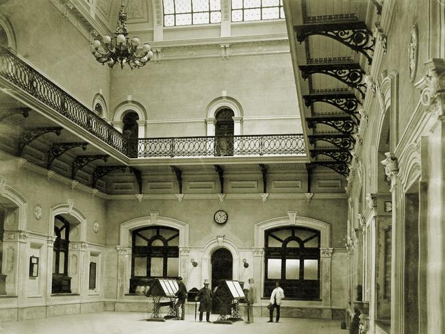 Inside the General Post Office on King William St, soon after its completion in 1872. Picture: State Library of SA / B1989