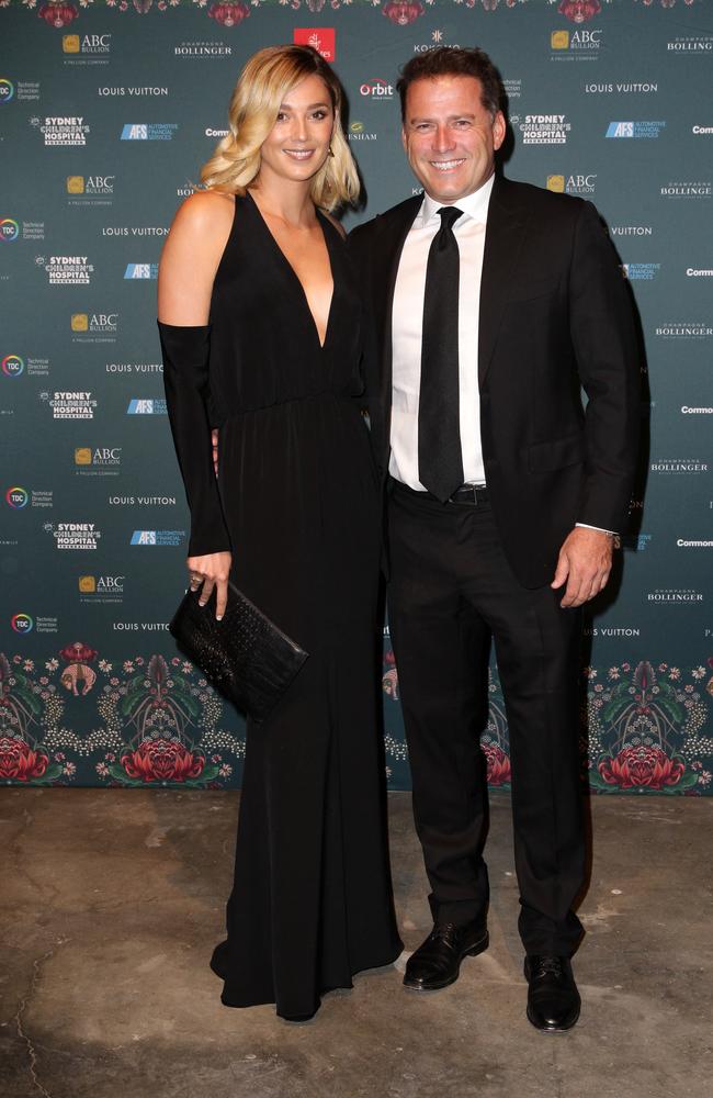 Jasmine Yarbrough and Karl Stefanovic last night. Picture: Christian Gilles