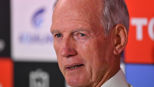 Wayne Bennett isn’t happy with the bunker continuously slowing down play.