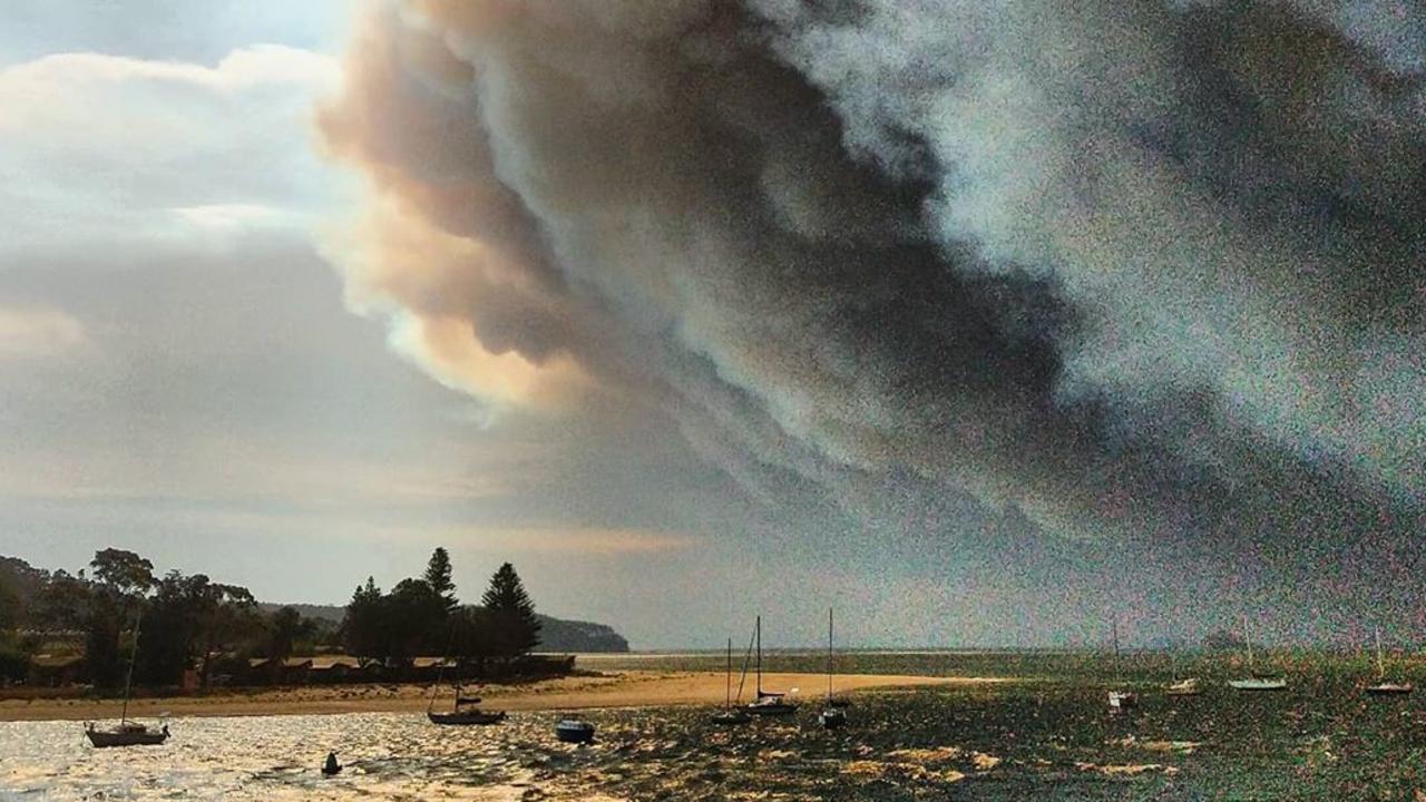 Southern bushfires seen from Batemans Bay. Picture: Paul Wicke