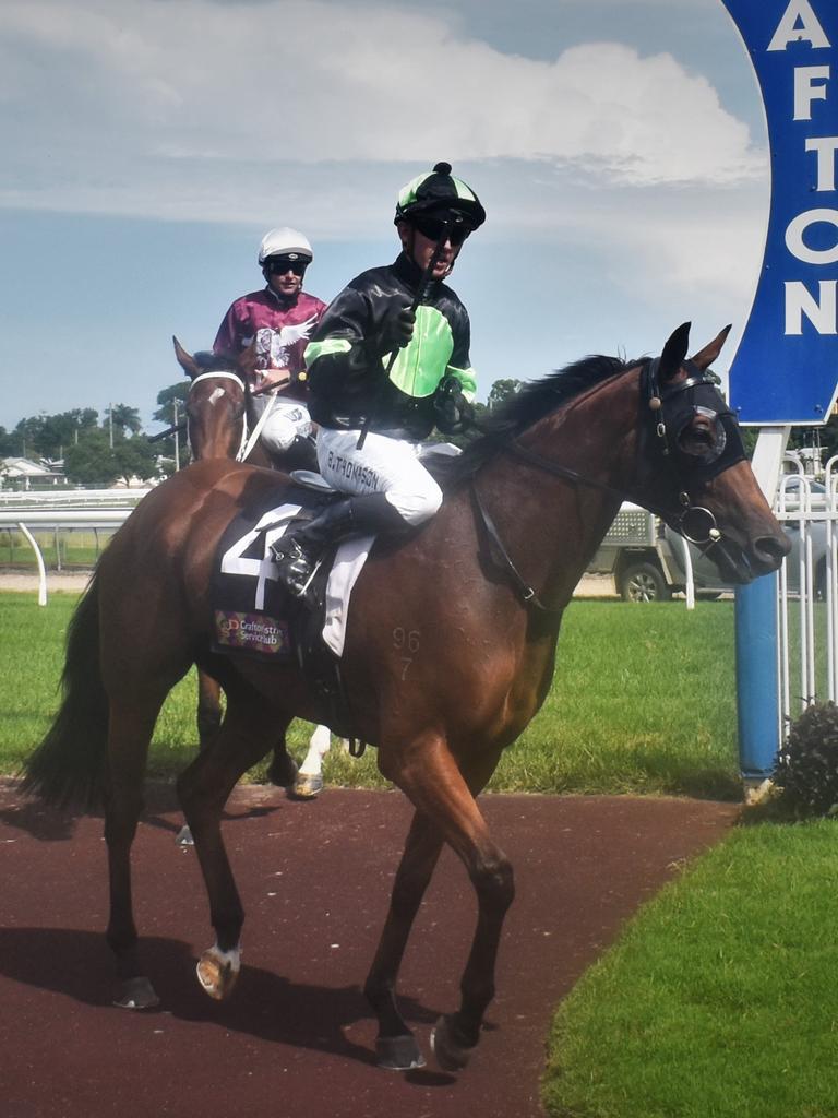 Brisbane-based jockey Ben Thompson rode a winning double for Eagle Farm trainers Steven O'Dea and Matthew Hoysted including Enrique in the Yamba Caravan Centre Maiden Handicap (1420m) at the Blues, Brews &amp; BBQs Day at Clarence River Jockey Club on Sunday, 14th March, 2021. Photo Bill North / The Daily Examiner