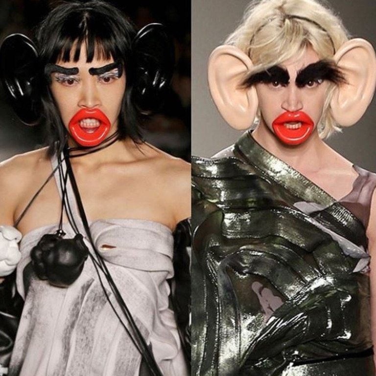 Two models wear the accessories. Picture: via Diet Prada