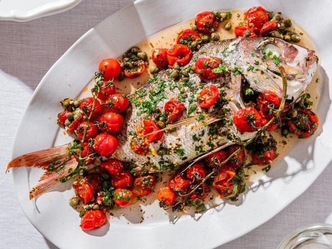 Elizabeth Hewson’s Italian snapper acqua pazza.