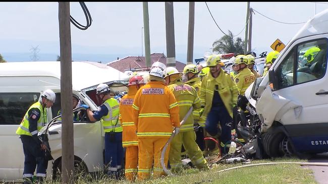 Police are investigating the circumstances of the Kemps Creek crash, in which a young girl died. Picture: John Tesoriero