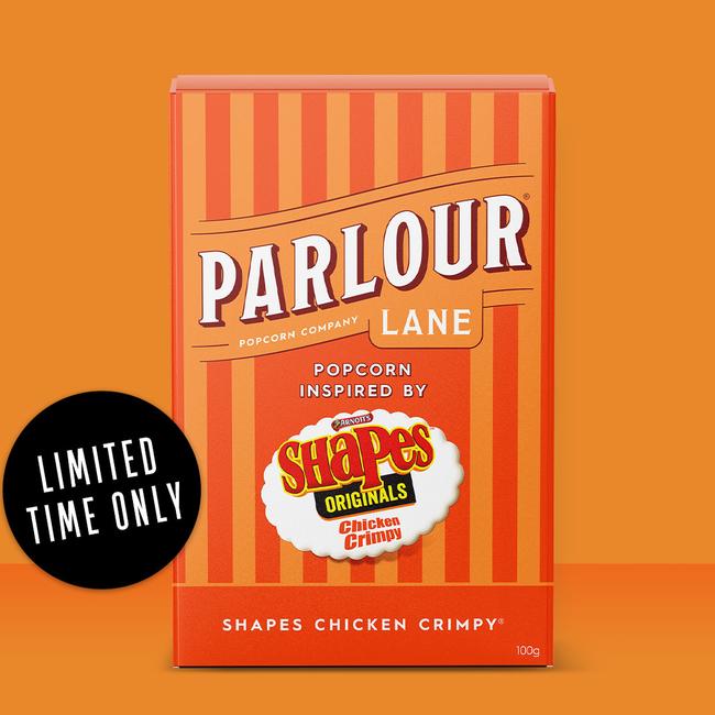 Now a popcorn version of the beloved Shapes flavour is hitting cinemas around the country. Picture: Supplied.