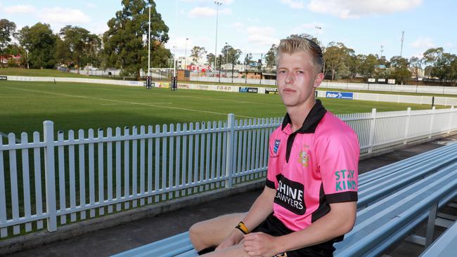 Junior rugby league referee Lukas Durrant at Ringrose Park in Wentworthville. Picture: AAP/Angelo Velardo