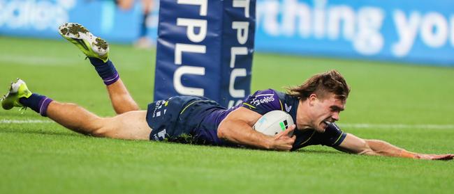 Ryan Papenhuyzen goes in for another try. Picture: Asanka Brendon Ratnayake