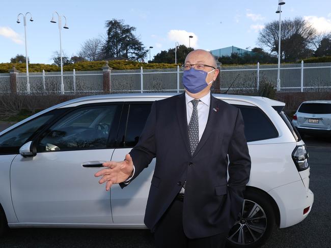 France's Ambassador to Australia, Jean-Pierre Thebault outside the French Embassy in Canberra. Picture: Newswire/Gary Ramage