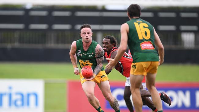 St Mary's won against the Tiwi Bombers in Round 3 of the NTFL Men's Premier League. Picture: Felicity Elliott/AFLNT Media