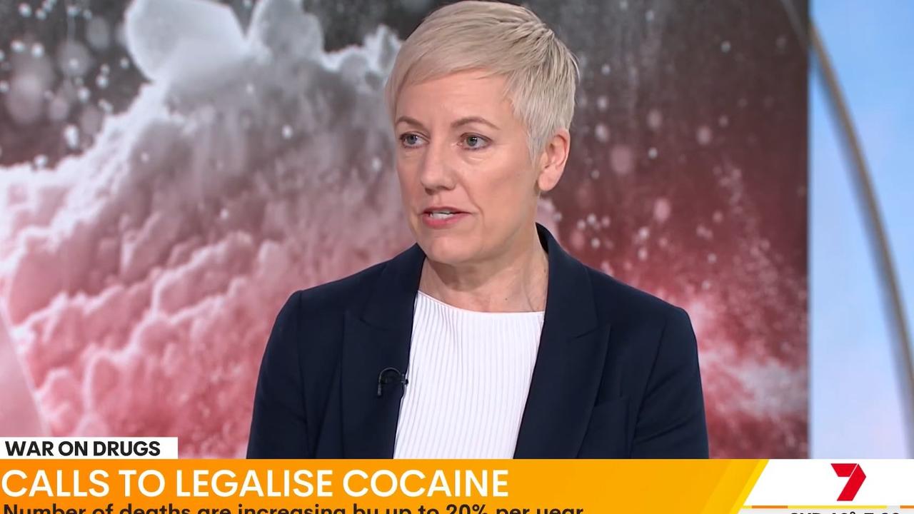 Greens MP Cate Faehrmann argues for a new approach, suggesting that regulating drugs like cocaine could make them safer and less profitable for criminals. Picture: Seven