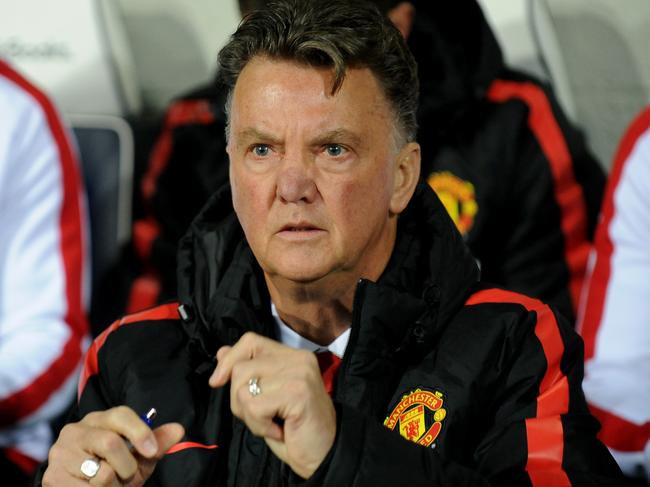 Louis van Gaal looks concerned.