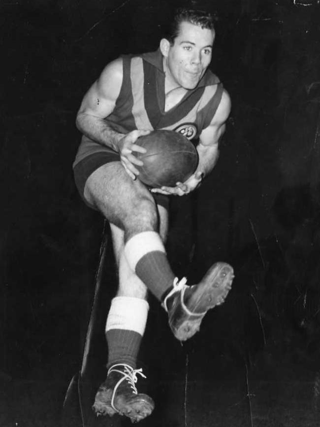 Barry Barbary during his playing days for North Adelaide in 1960.