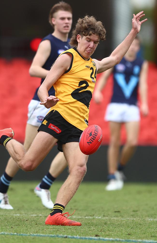 Matthew Becker looks set to make his mark after featuring for WA as a bottom-age player. Picture: Chris Hyde/AFL Photos