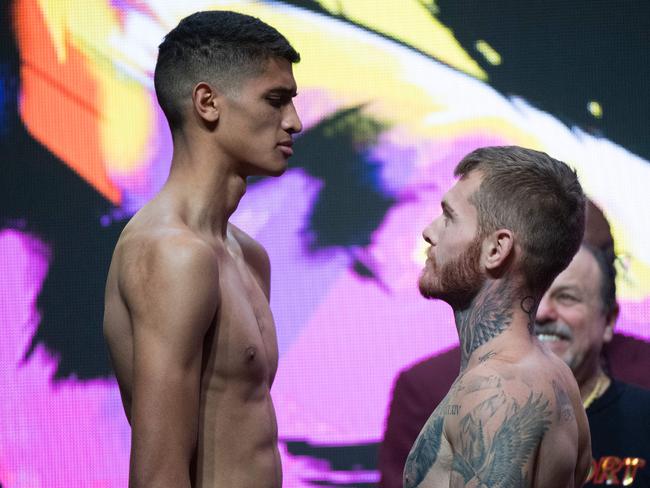 Sebastian Fundora (L) will step up to take on Tim Tszyu. Picture: Getty