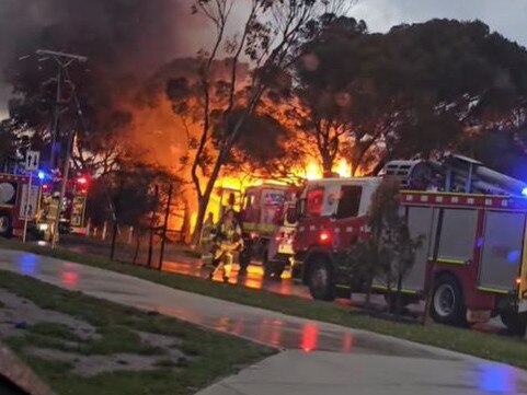 Crews tackle a Charlemont house fire on Sunday evening.