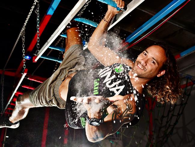 Townsville Eye; Ninja Warrior Danial Wyles-Wall at Studio I am ninja warrior course. Picture: Alix Sweeney