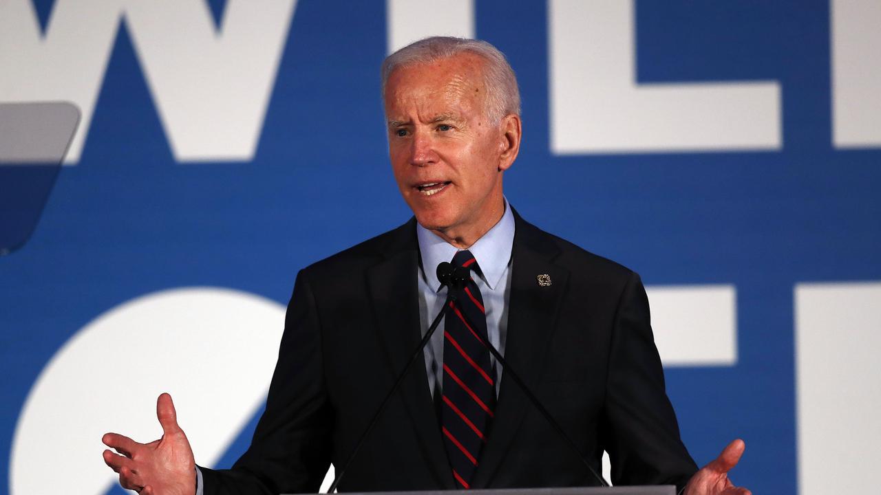 Democratic presidential candidate former Vice President Joe Biden speaks in Atlanta. Picture: AP/John Bazemore.