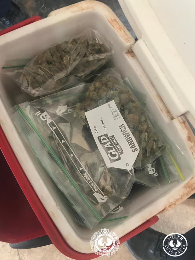 A 64-year-old Glossop man was arrested after police uncovered a large amount of cash and dried cannabis. Picture: SA Police