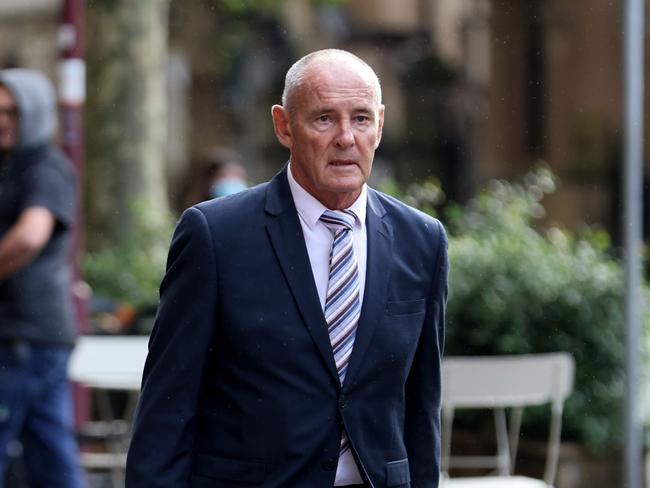 Chris Dawson arriving at the NSW Supreme Court on Monday ahead of his murder trial. Picture: Damian Shaw