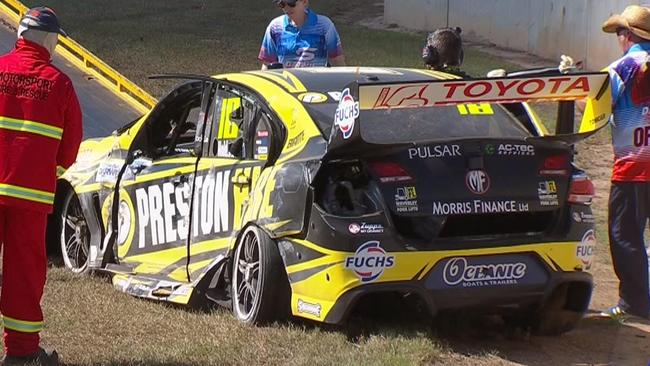 Lee Holdsworth has been taken to hospital after Lap 1 crash in Darwin.