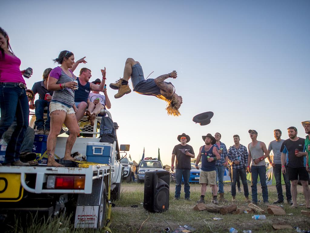 Deniliquin Ute Muster 2014. At Australia’s biggest ute spectacular, Revellers let their hair down between burnouts and bull riding. Josh Neil, 26 from Sale. Picture: Jason Edwards