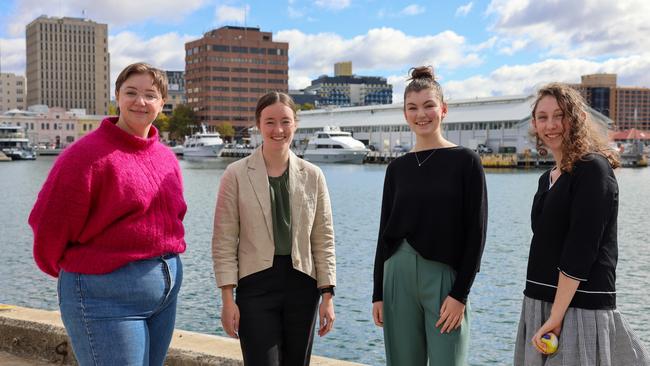 University of Tasmania Westpac Scholars for 2024 (L-R): Ella Burgun, Bethany Yates, Georgia Arnold and Molly Topham. Picture: Natalie Cesar Procopio/UTAS.