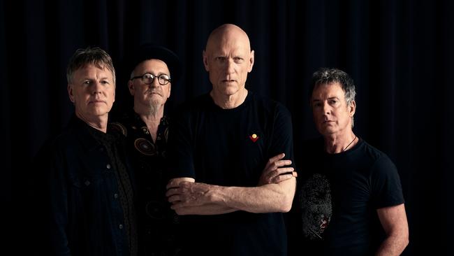 Sydney rock band Midnight Oil, whose 13th album Resist retains its trademark urgency and instrumental dynamics laced with lyrical vitriol. Picture: Daniel Boud