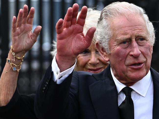 King Charles III and Camilla, Queen Consort at Buckingham Palace. Picture: AFP.