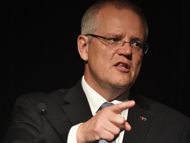 Australian Prime Minister Scott Morrison is seen at the Business Council of Australia 2018 Annual Dinner,  Sydney, Wednesday, November 21, 2018. (AAP Image/Brendan Esposito) NO ARCHIVING