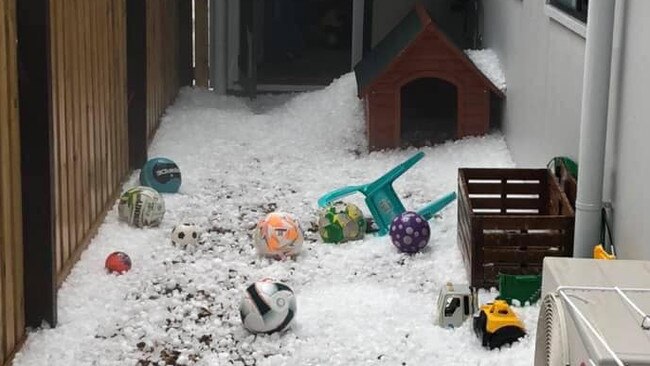 Early afternoon hail storms lashed South East Queensland Picture: Supplied to ABC Sunshine Coast