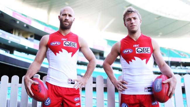 Sydney Swans duo Jarrad McVeigh and Kieren Jack are retiring and will play their last game at the SCG. Picture: Phil Hillyard