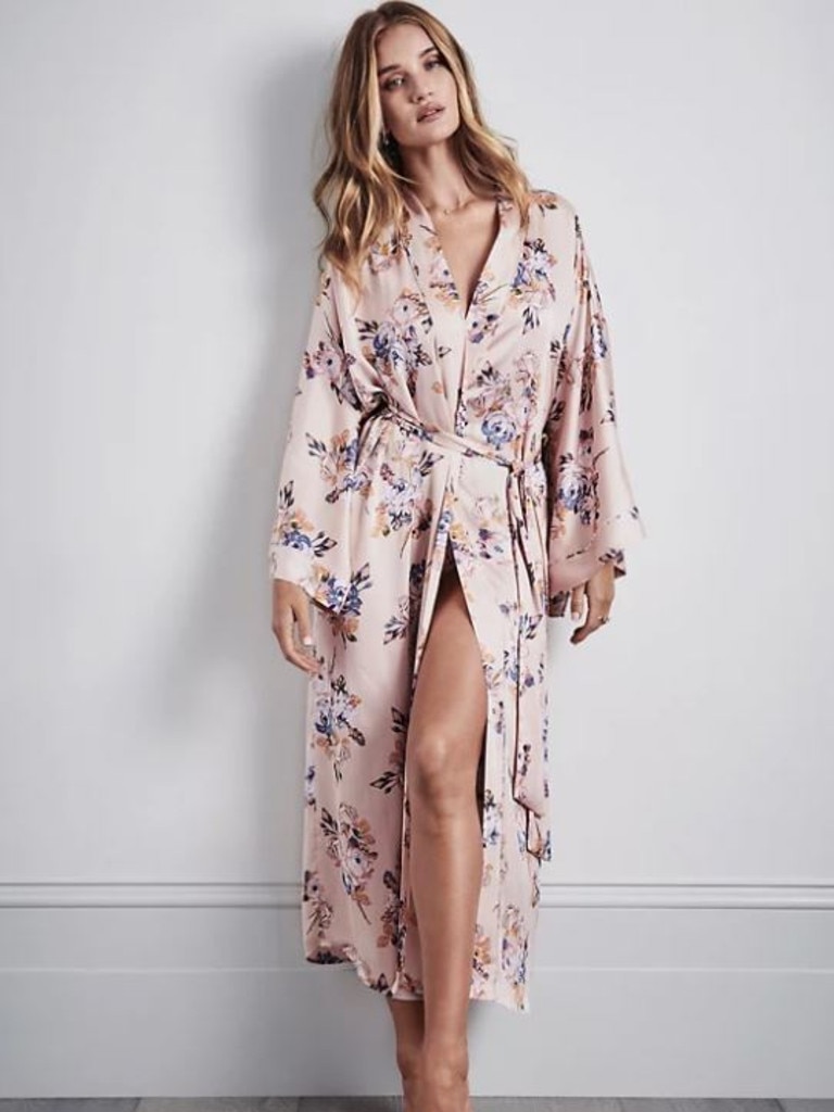 Marks &amp; Spencer Satin Floral Print Long Dressing Gown