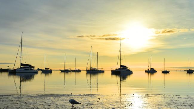 Sunrise at Geelong Waterfront. Picture: NIGEL HALLETT