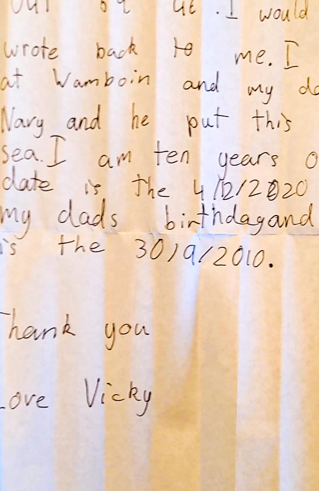 Vicky will be getting her letter back three years after three years. Picture: Facebook