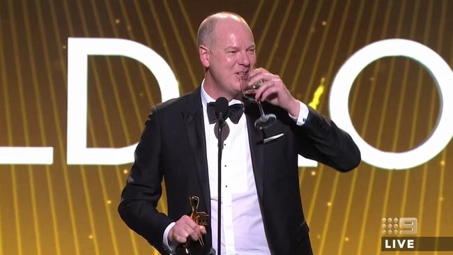 Tom Gleeson wins Gold Logie 2019 Picture: Nine