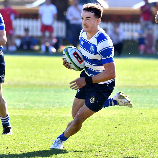 Nudgee College’s Byron Smith attacks in the 2021 GPS rugby season.