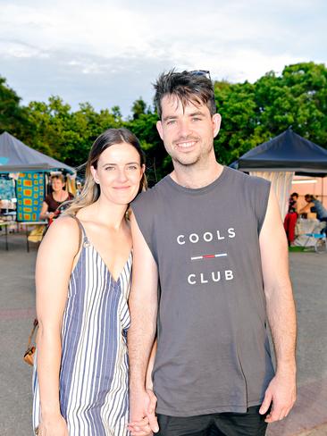 Jenna Clarke, and Jonathan Jordan at the last Mindil Markets for 2017. Picture: Michael Franchi