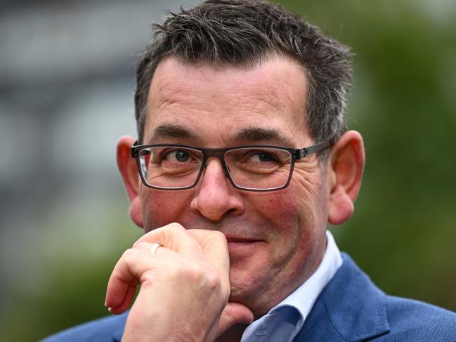 Victorian Premier Daniel Andrews reacts during a press conference at Parliament House in Melbourne, Tuesday, July 18, 2023. The Andrews Labor Government has cancelled the 2026 Commonwealth Games, slated to be held across Victoria. (AAP Image/James Ross) NO ARCHIVING