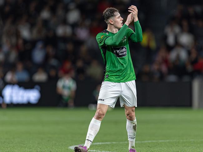 James Temelkovski scored the opener for Marconi Stallions in the 2024 NPL Men NSW grand final. Picture: Nielsen Images