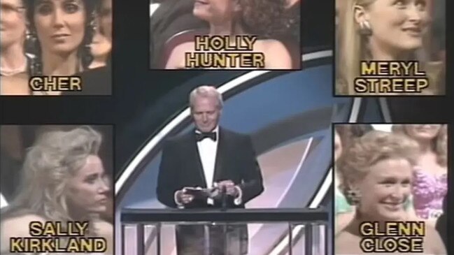 Glenn Close, Cher, Meryl Streep, Holly Hunter and Sally Kirkland were all nominated for best actor in 1988. Picture: Academy Awards