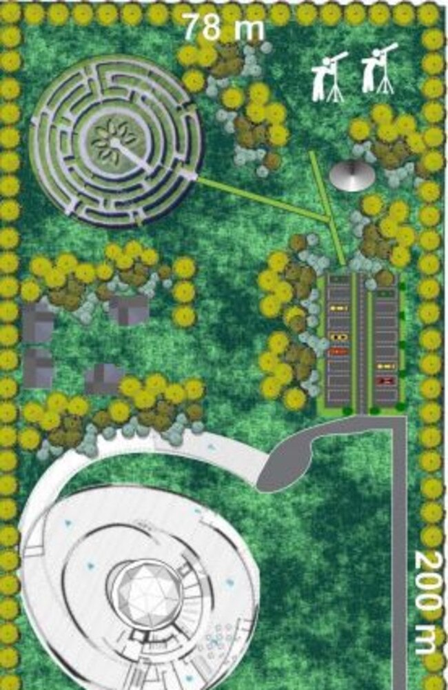 Draft plans for the Tamborine Mountain Universe site, a new tourist attraction proposed for the hinterland.