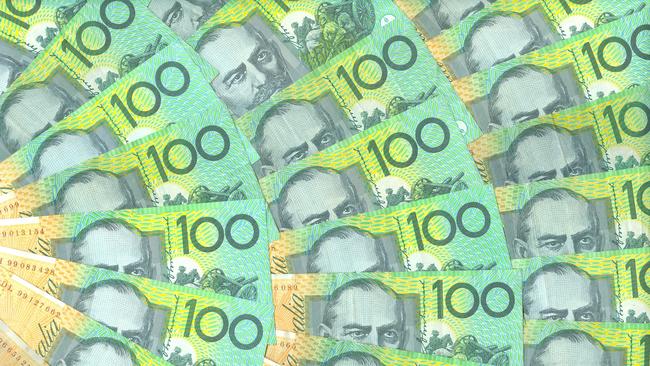 Australian $100 notes; Money, hundred dollar pile