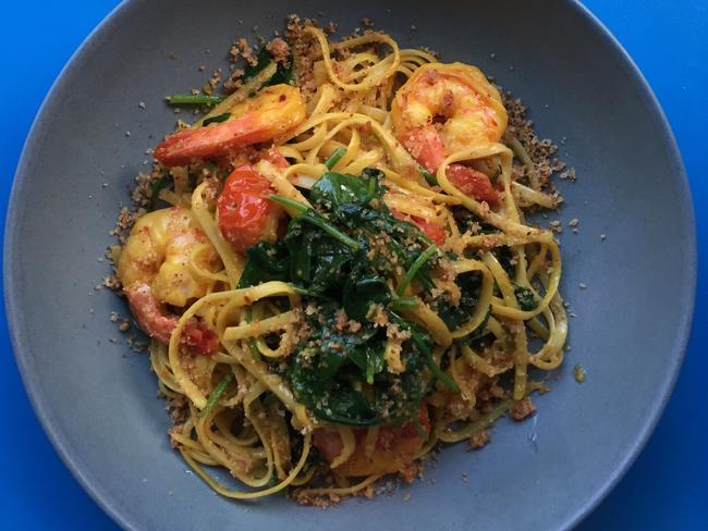 Prawn linguine.