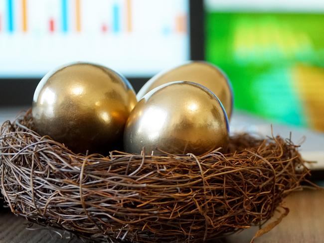 Golden Eggs. Making Money and Successful Investment. Generic superannuation nest eggs