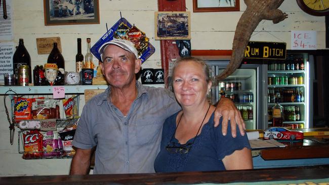 Bowen River Hotel owners Ringo (John) and Clare Ringland. The pair are starting to welcome more visitors now COVID-19 restrictions are easing. Photo: Contributed