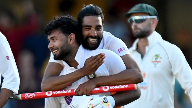 Rishabh Pant of India celebrates victory after day five of the 4th Test Match in the series between Australia and India at The Gabba. Picture: Getty