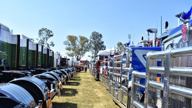 Families flocked to the Gatton Showgrounds to pay their respects to the trucking community, lining the streets, and waving to drivers. Lights On The Hill memorial.